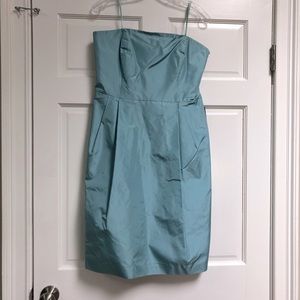 Ann Taylor 100% silk taffeta knee length strapless bubble dress